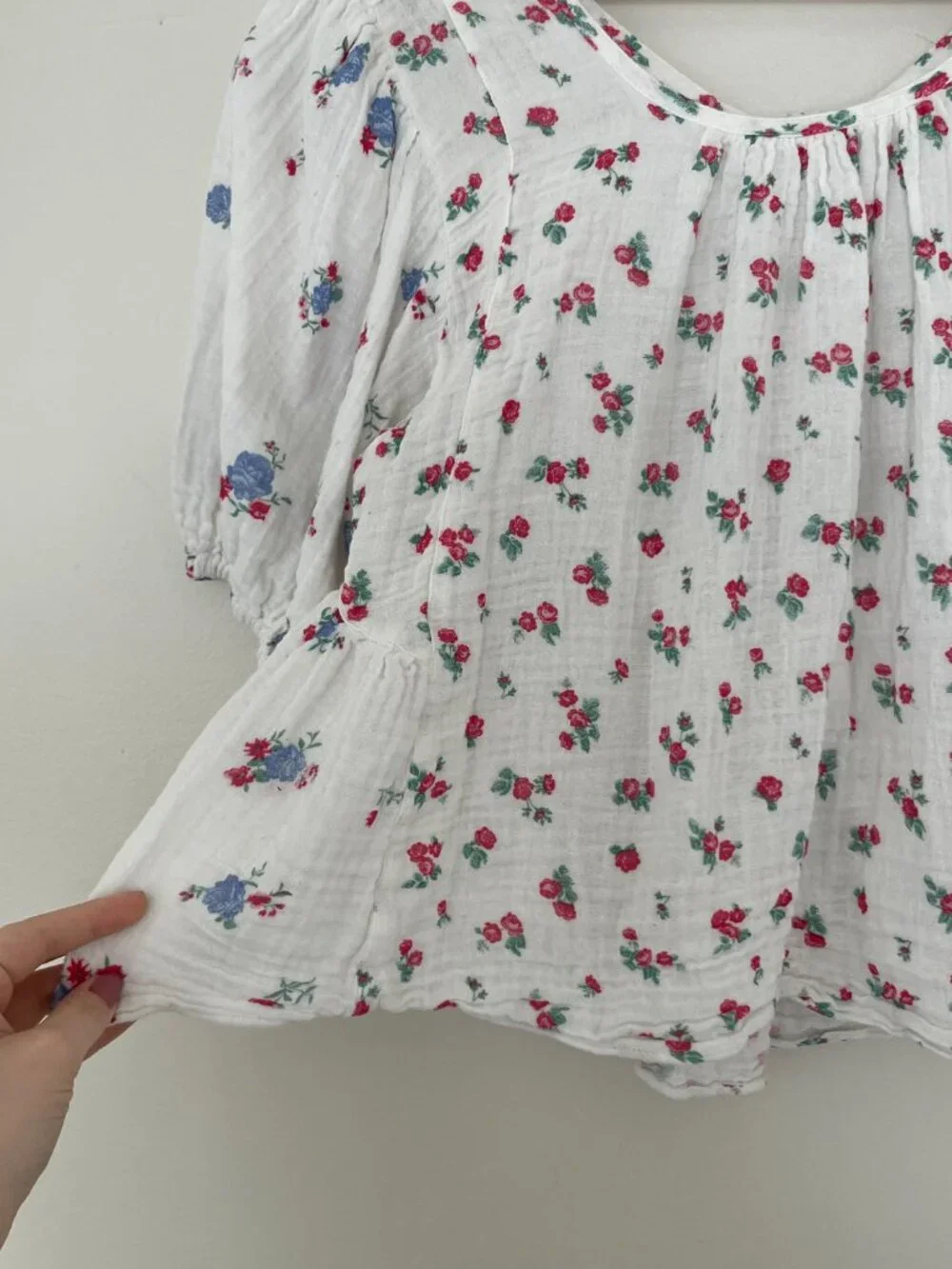 Free People Chloe Floral Printed Top in Tea Combo Size Medium